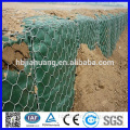 Rock filled gabion box for retaining wall